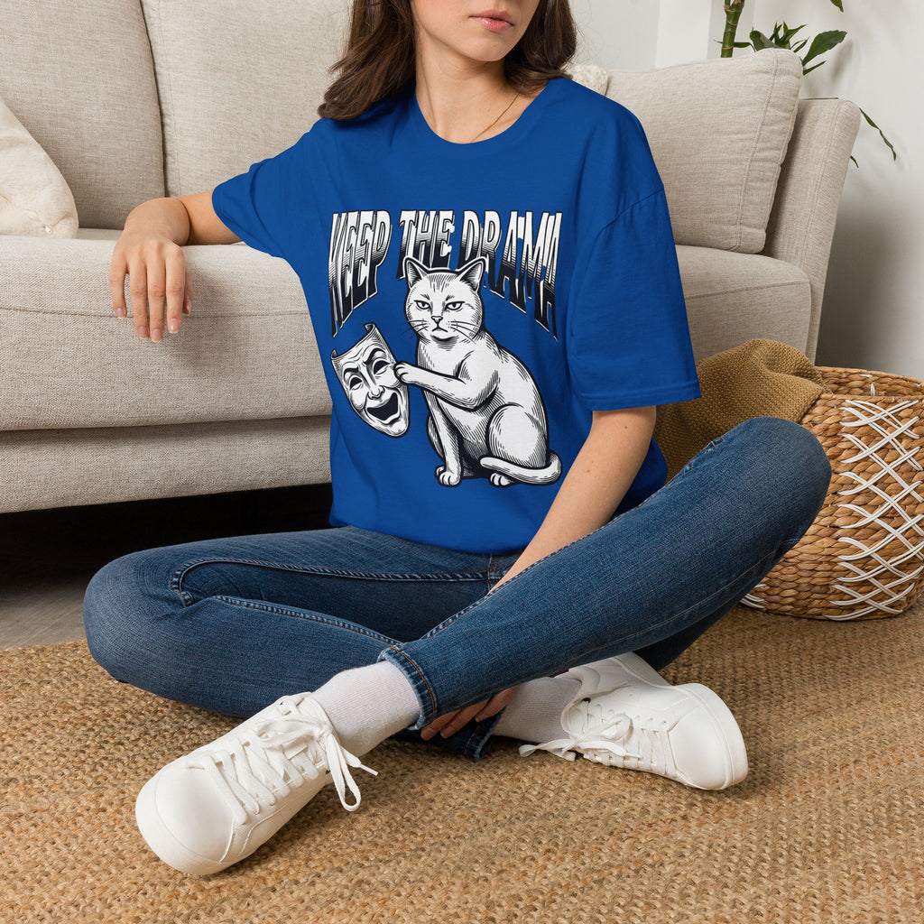 Keep the Drama Cat T-Shirt — Funny Cat Graphic Tee with 'Keep The Drama' Slogan