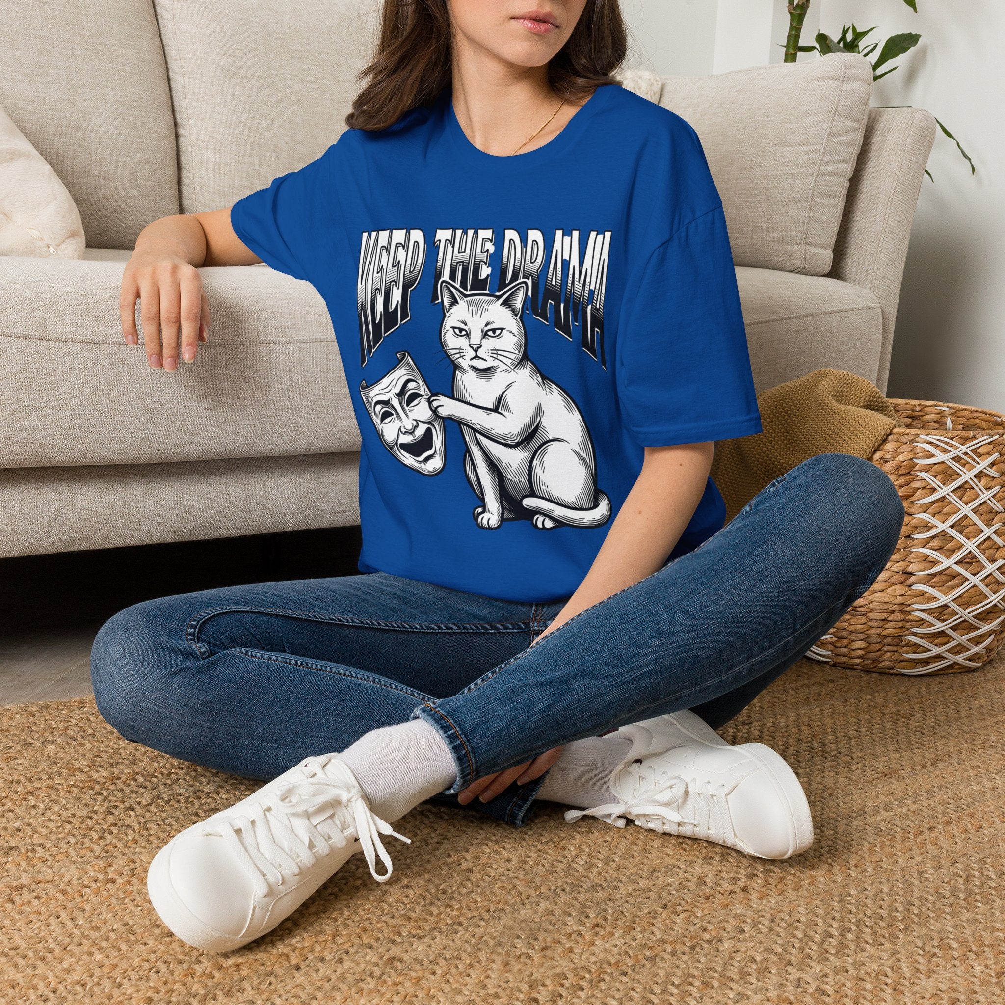 Keep the Drama Cat T-Shirt — Funny Cat Graphic Tee with 'Keep The Drama' Slogan