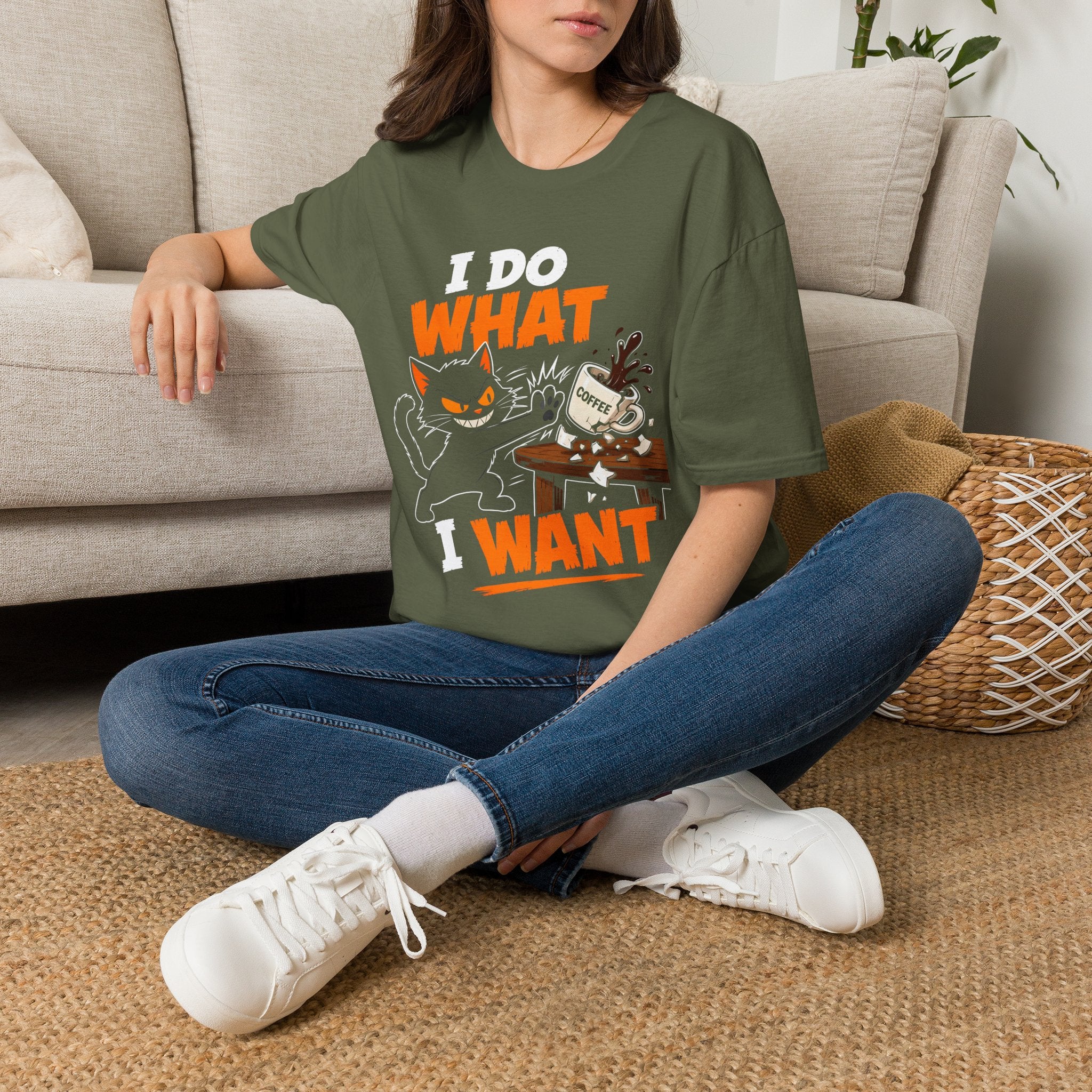 I Do What I Want Cat T-Shirt — Funny Coffee Lover Graphic Tee