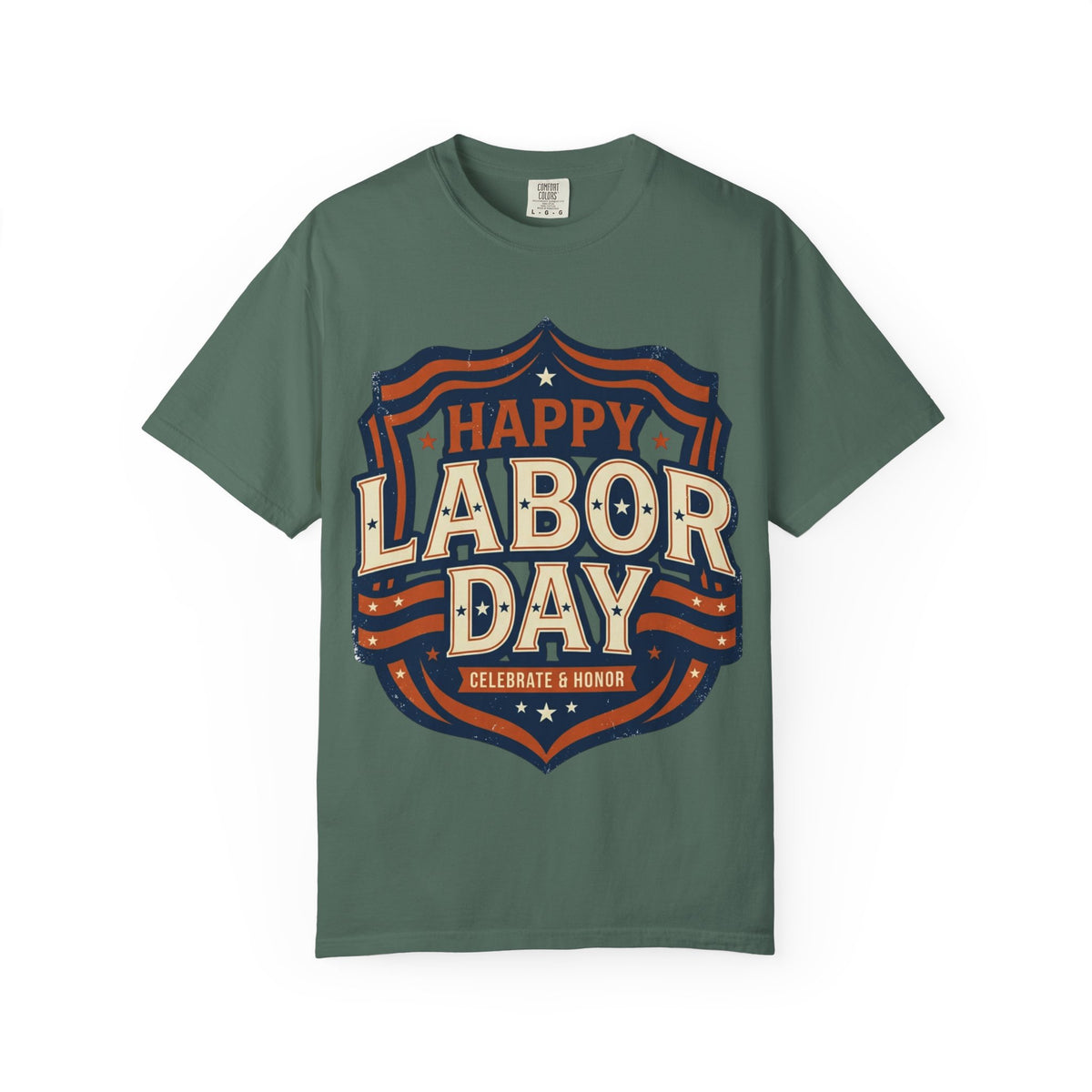 Happy Labor Day 'Celebrate & Honor' Shield Graphic T-Shirt