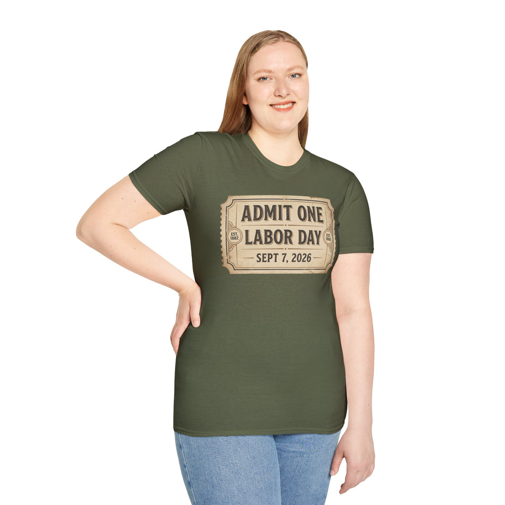 Labor Day 'Admit One' Ticket T-Shirt — Sept 7, 2026 Celebration Tee
