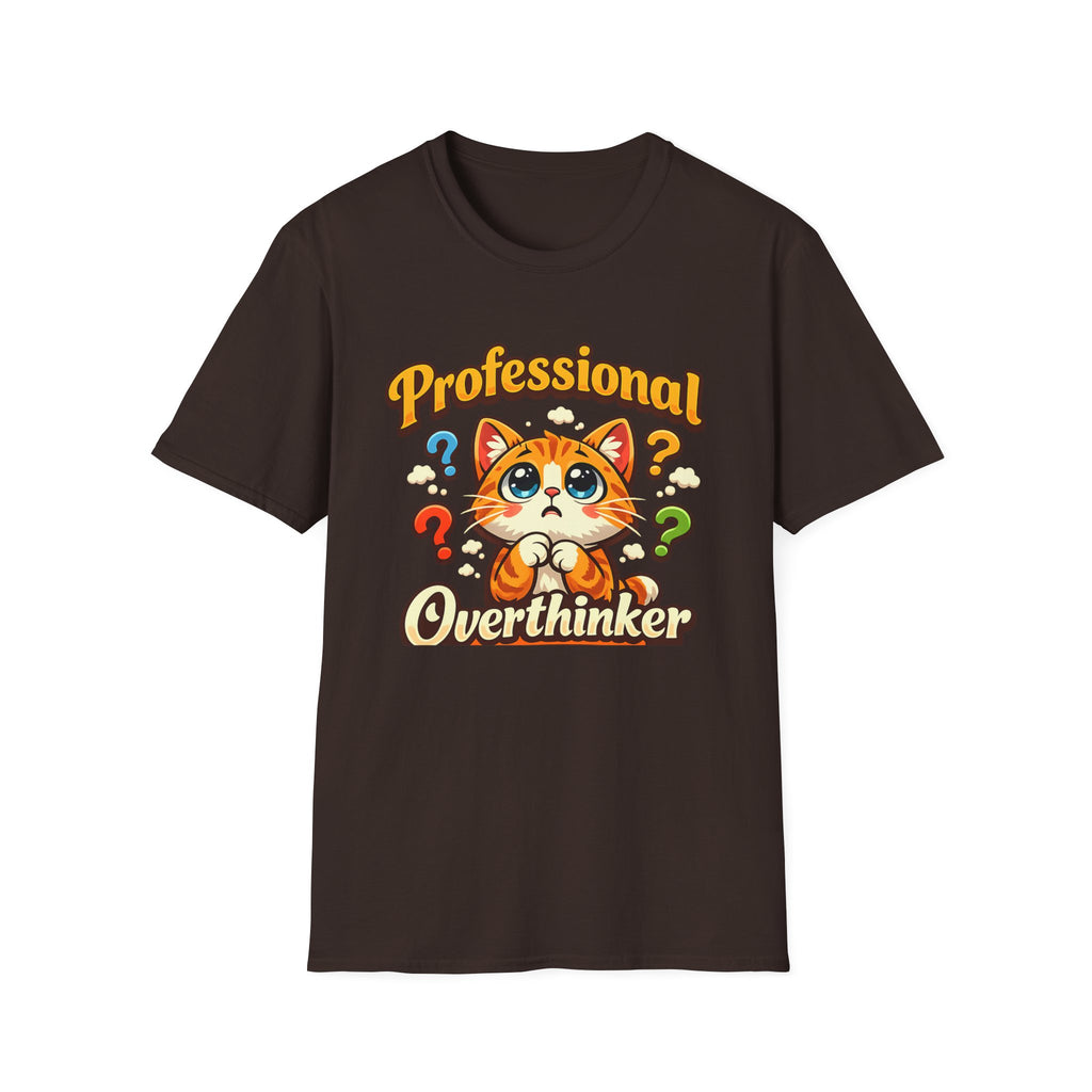 T-Shirt — "Professional Overthinker" Cute Cat Graphic