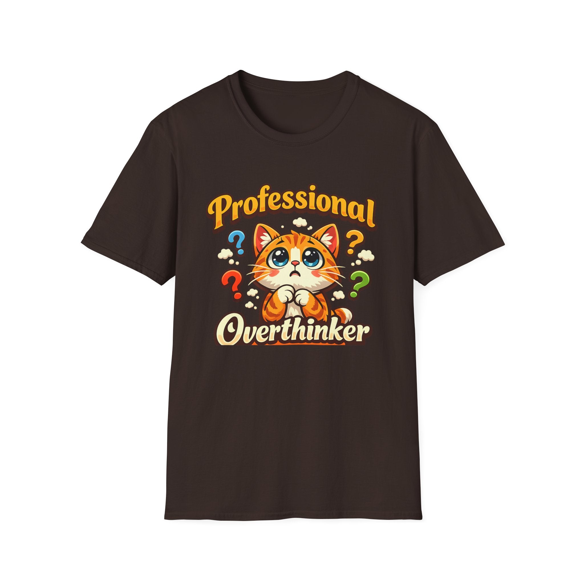 T-Shirt — "Professional Overthinker" Cute Cat Graphic