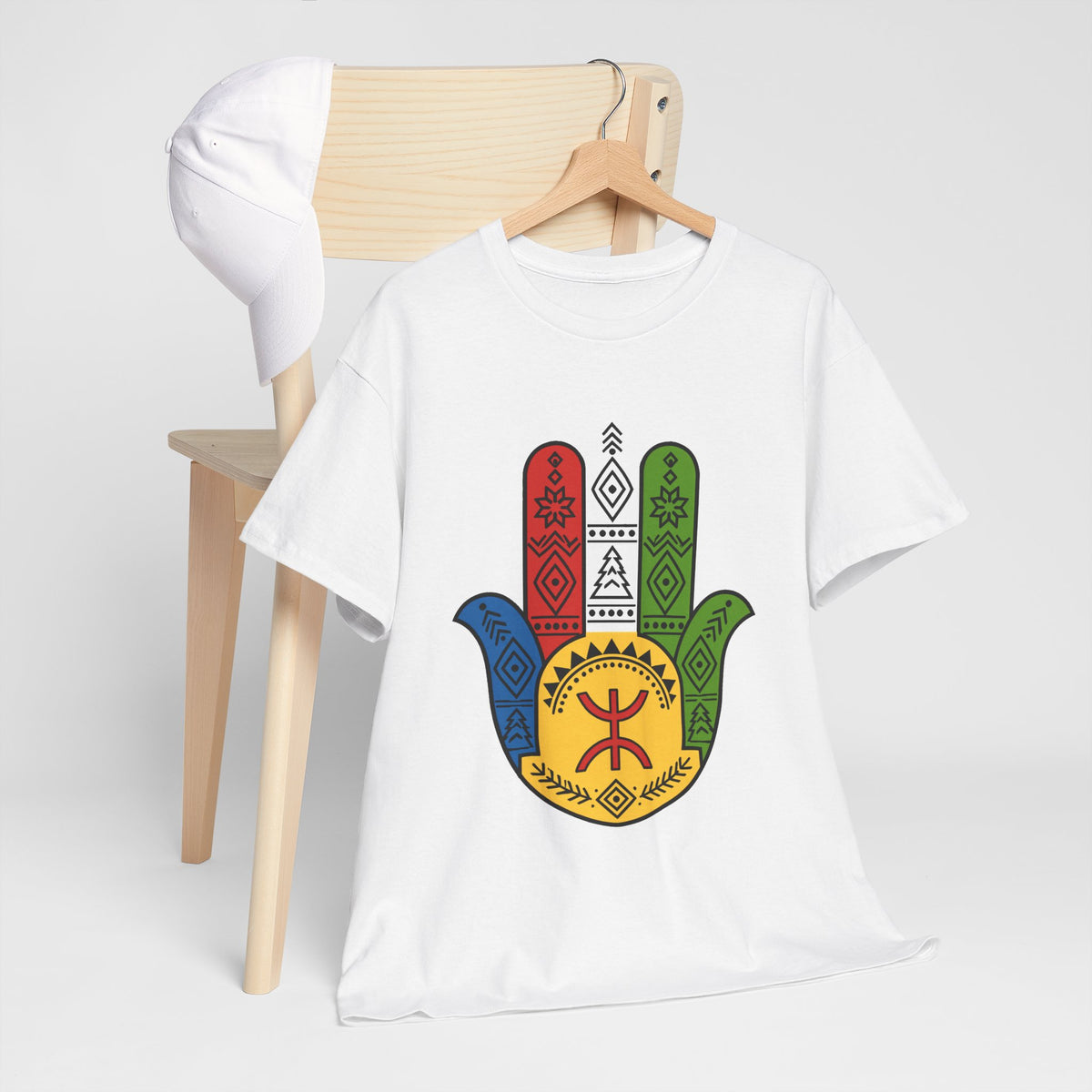 Hamsa Hand T-Shirt — Colorful Ethiopian Symbol Protection Tee