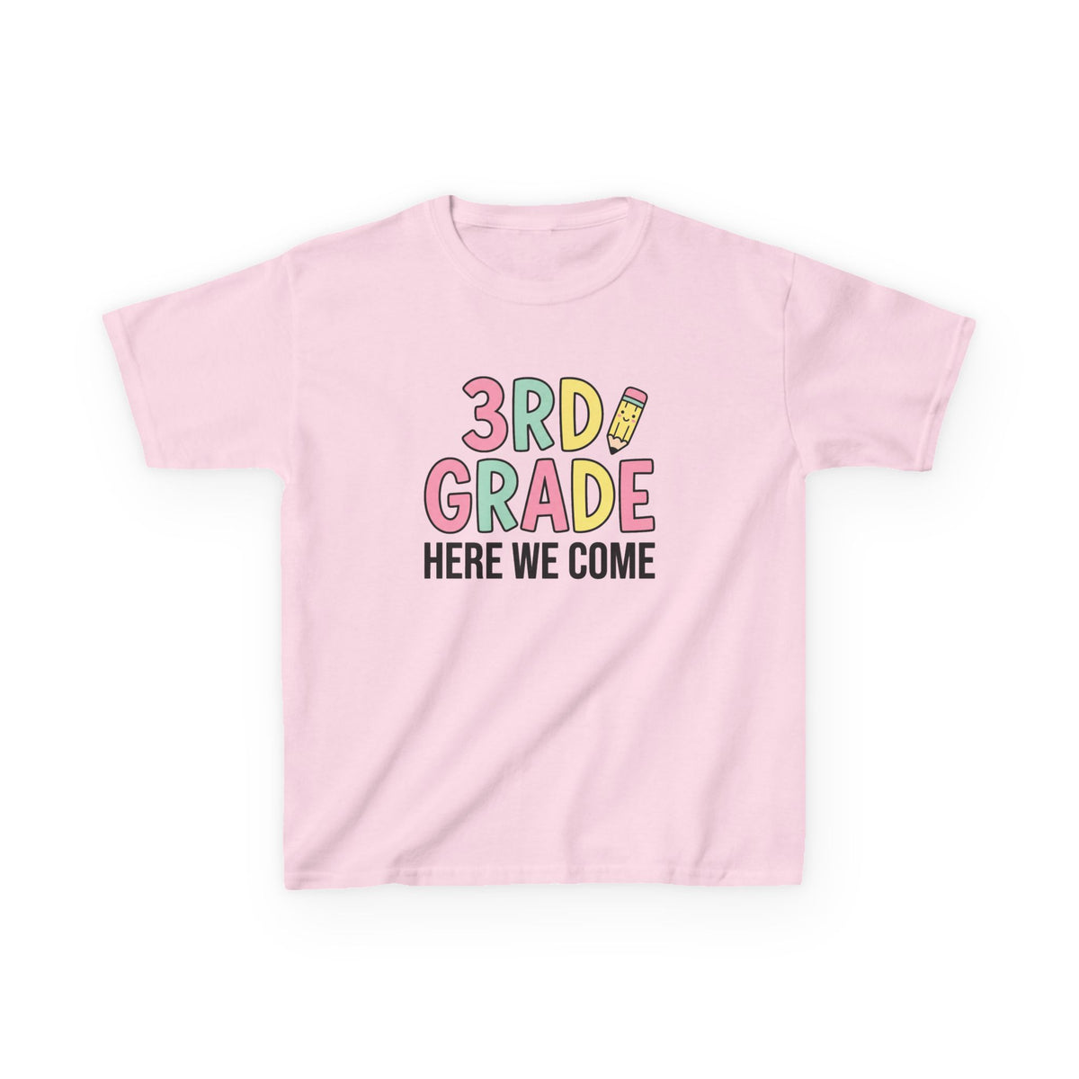 3rd Grade Here We Come Kids T‑Shirt — Back to School Cute Pencil Design