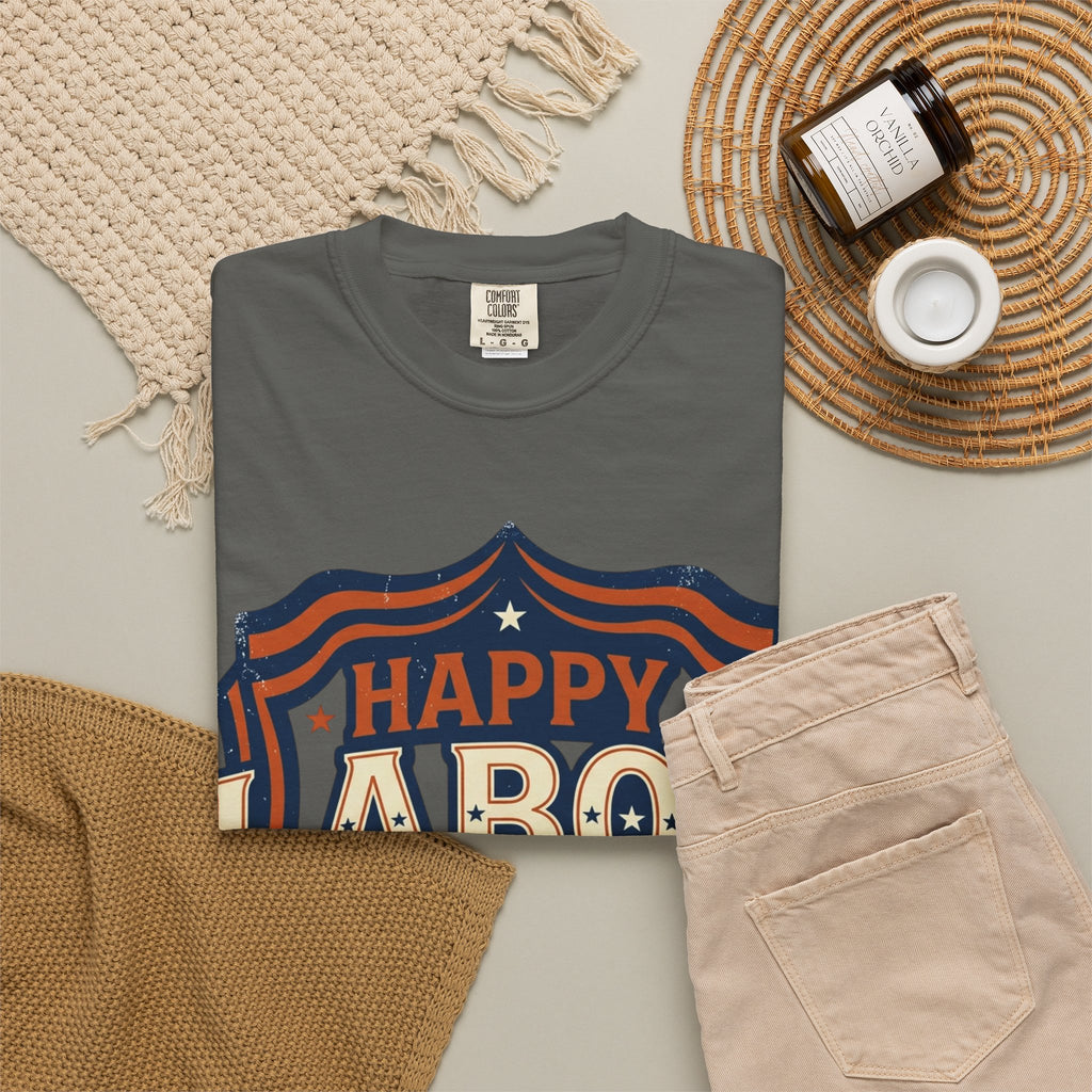 Happy Labor Day 'Celebrate & Honor' Shield Graphic T-Shirt