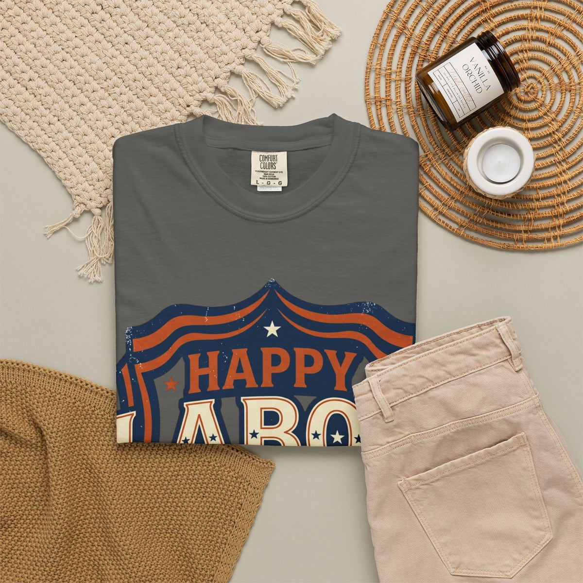 Happy Labor Day 'Celebrate & Honor' Shield Graphic T-Shirt