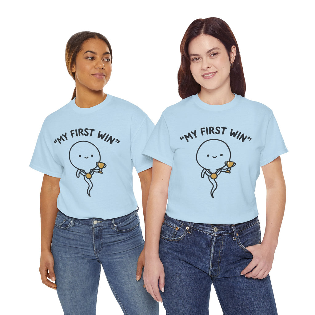 My First Win T-Shirt — Cute Sperm Trophy Graphic Tee