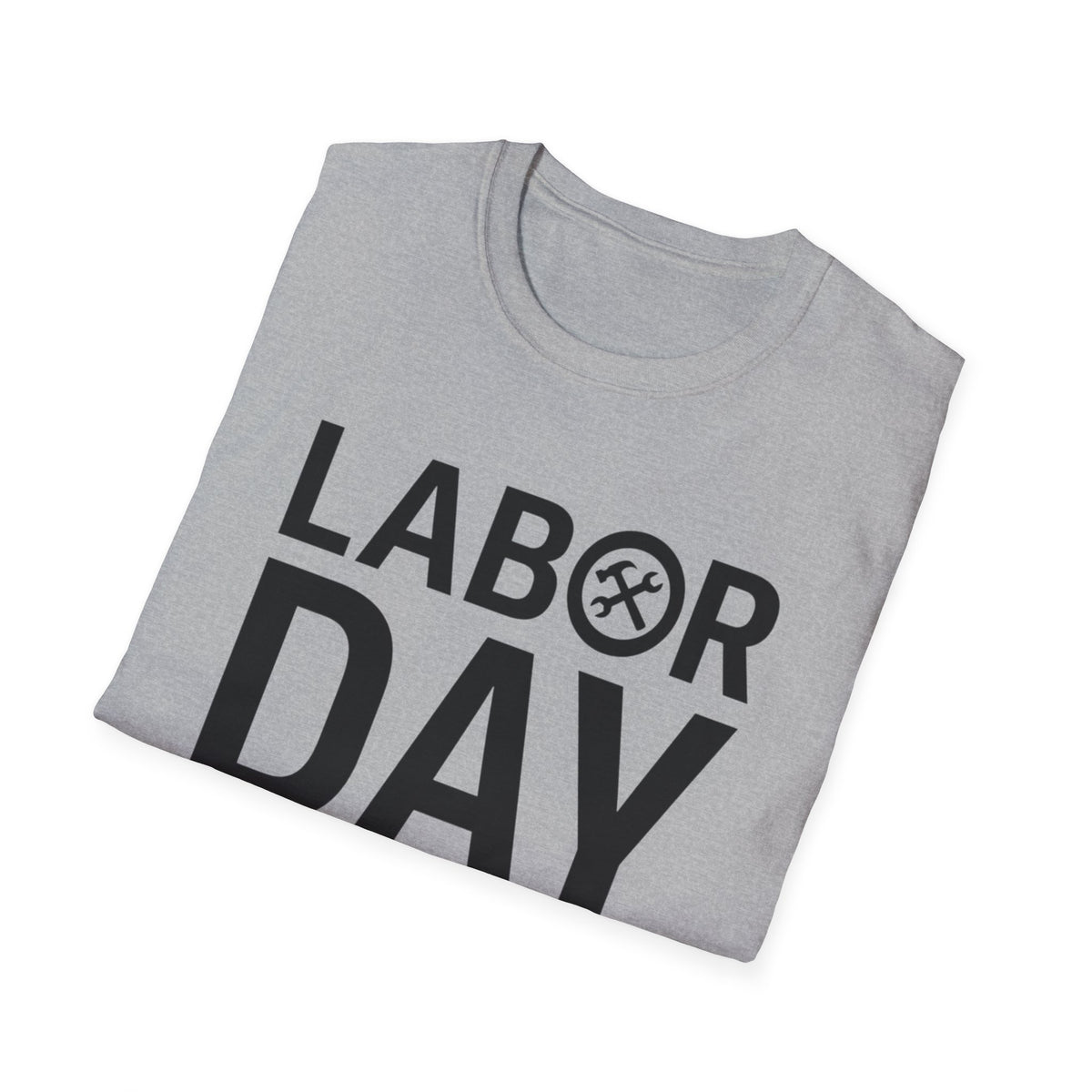 Labor Day Tools Graphic T-Shirt — Bold 'Labor Day' Text with Wrench & Hammer