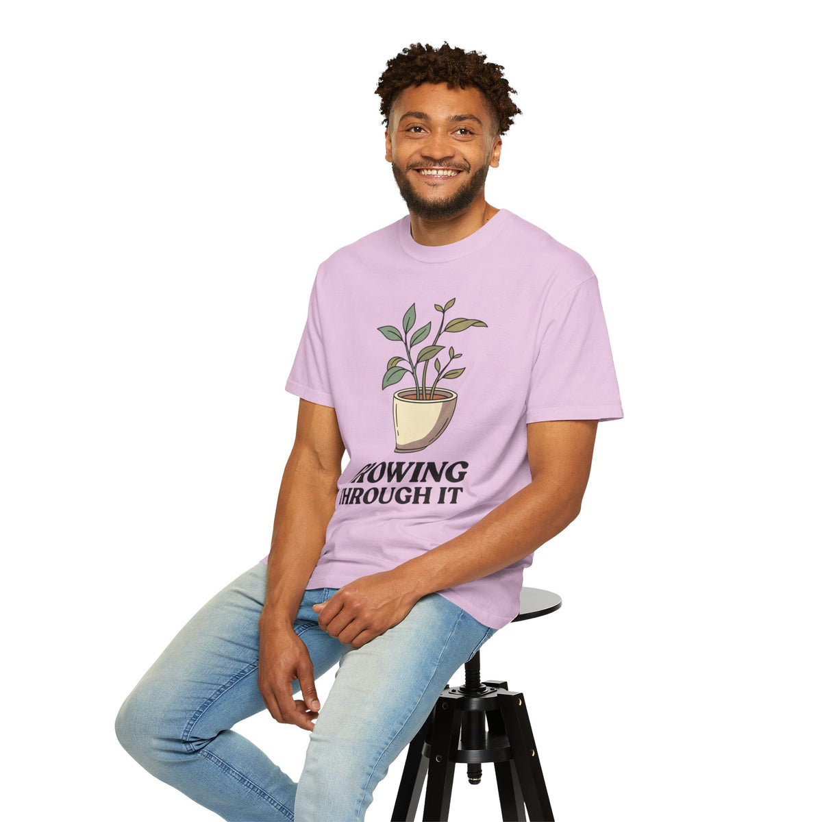 Growing Through It Plant Tee — Self Growth Graphic T-Shirt