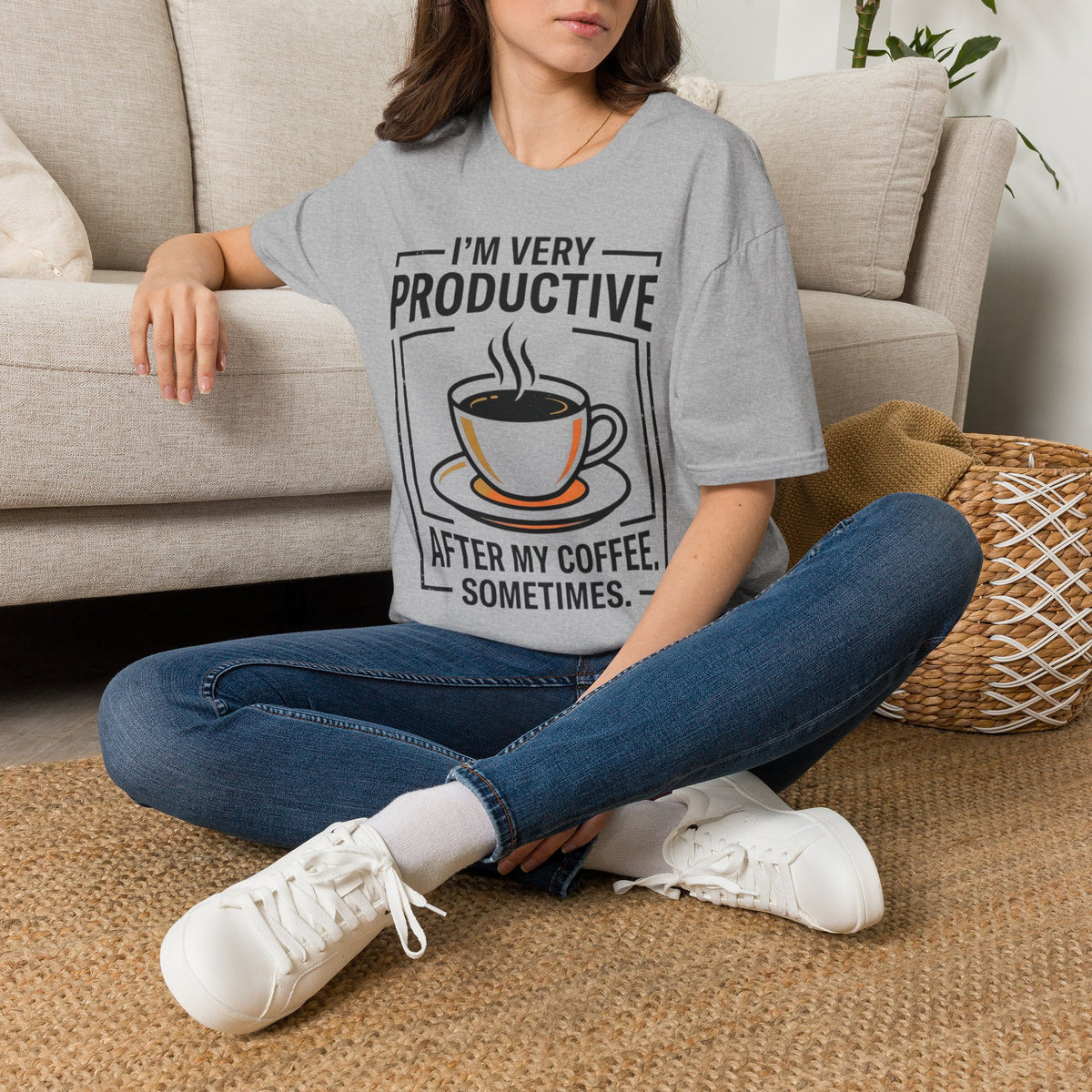 Coffee T-Shirt — "I'm Very Productive After My Coffee... Sometimes"