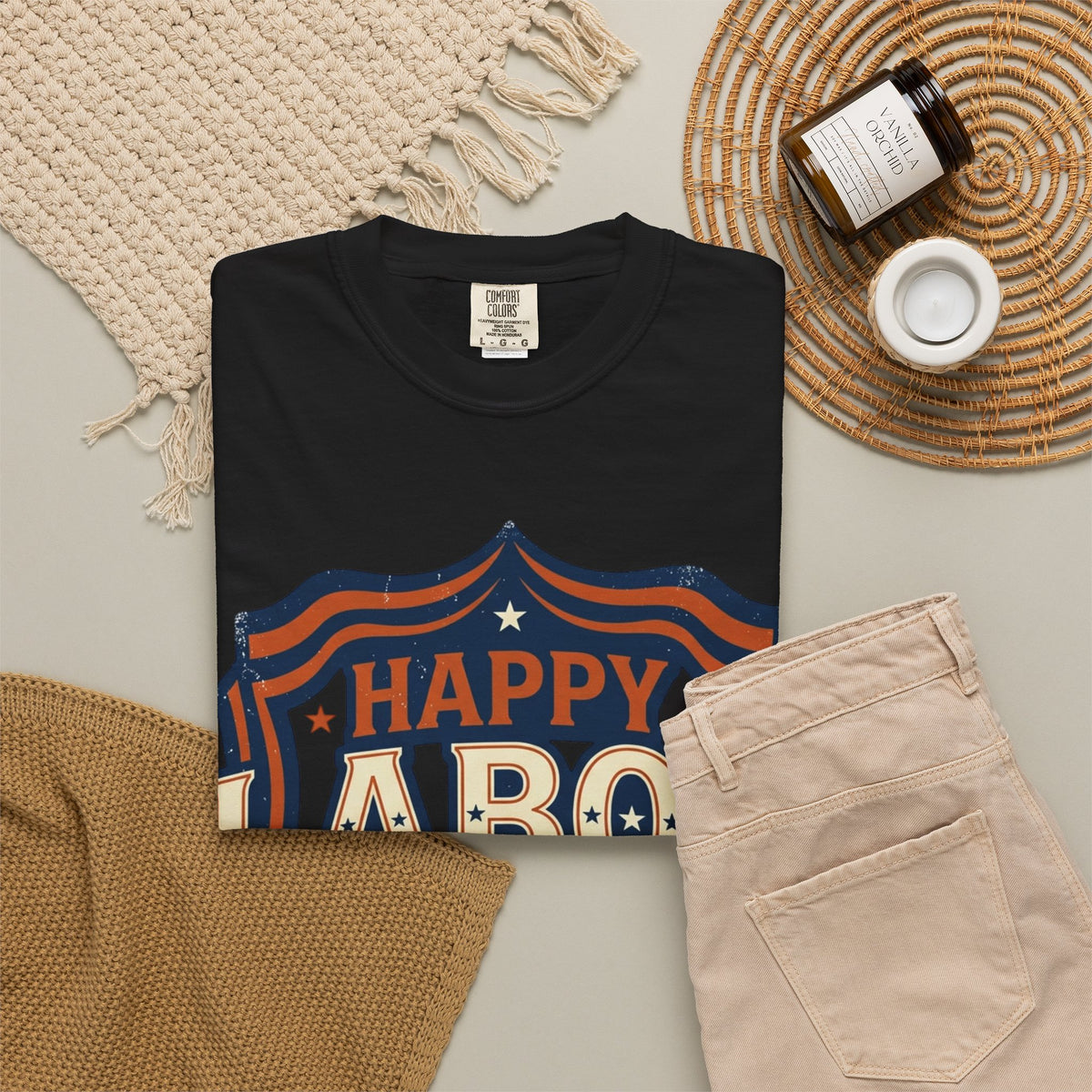 Happy Labor Day 'Celebrate & Honor' Shield Graphic T-Shirt
