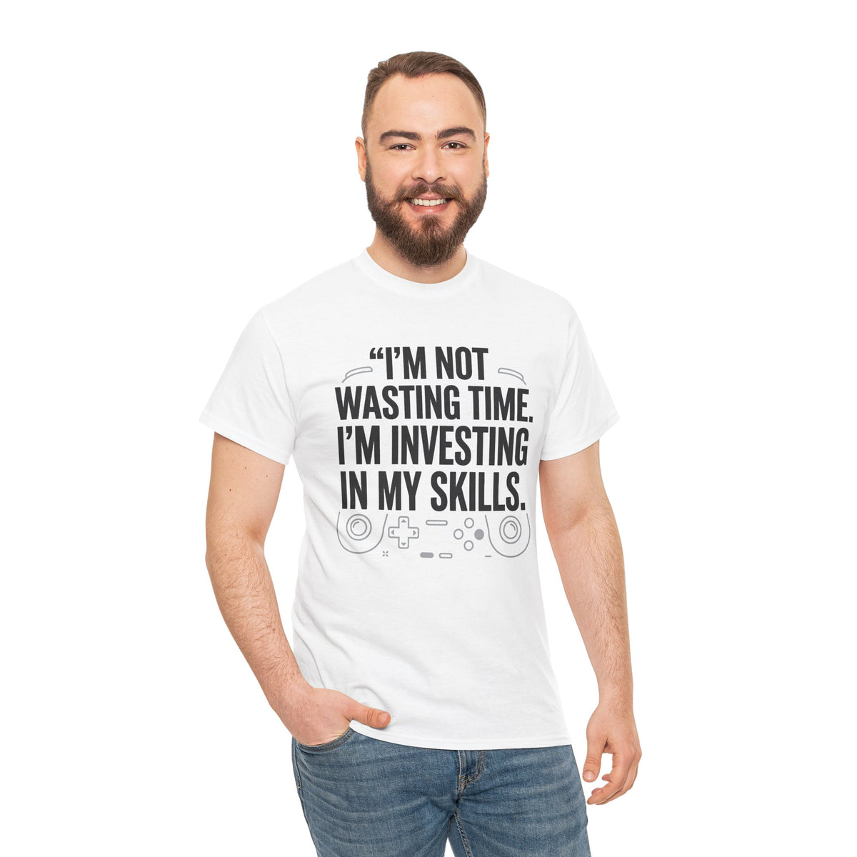 Gaming Tee - "I'm Not Wasting Time, I'm Investing In My Skills" Motivational Gamer T-Shirt