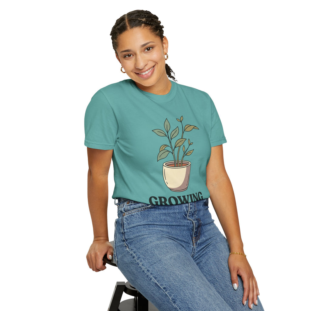 Growing Through It Plant Tee — Self Growth Graphic T-Shirt