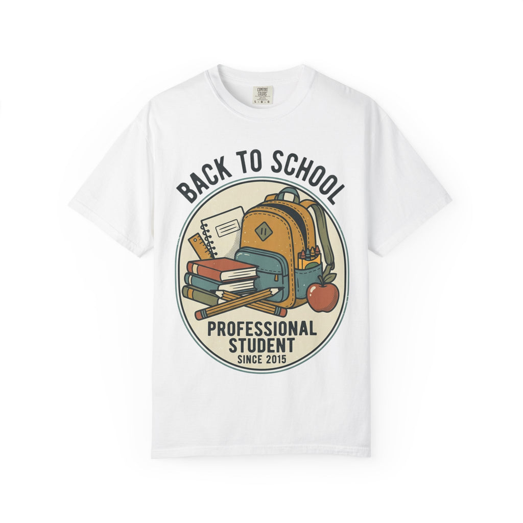 Back to School 'Professional Student' T-Shirt — Backpack & Books Graphic