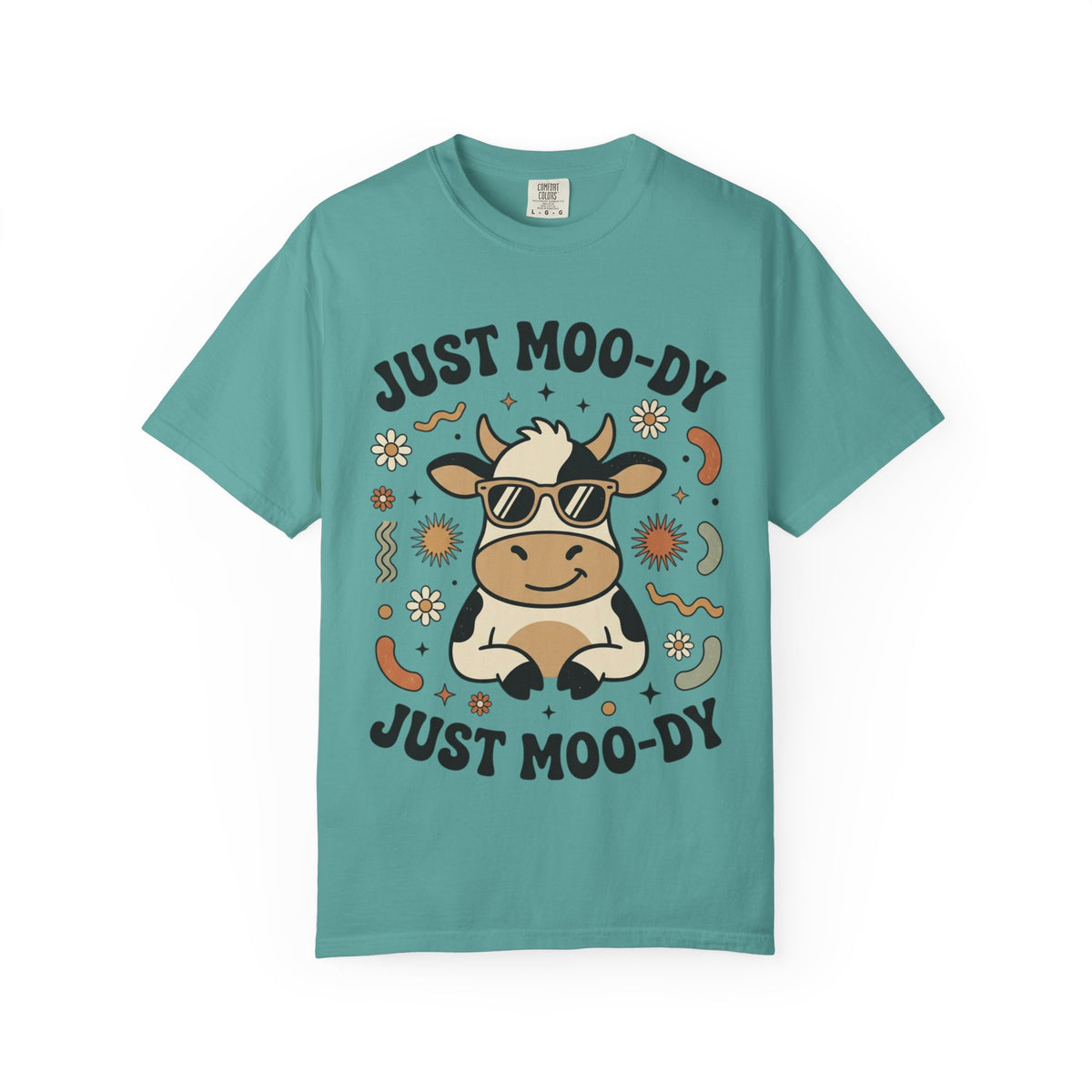 Just Moo-dy Cow T-Shirt — Cute Retro Cow Graphic Tee