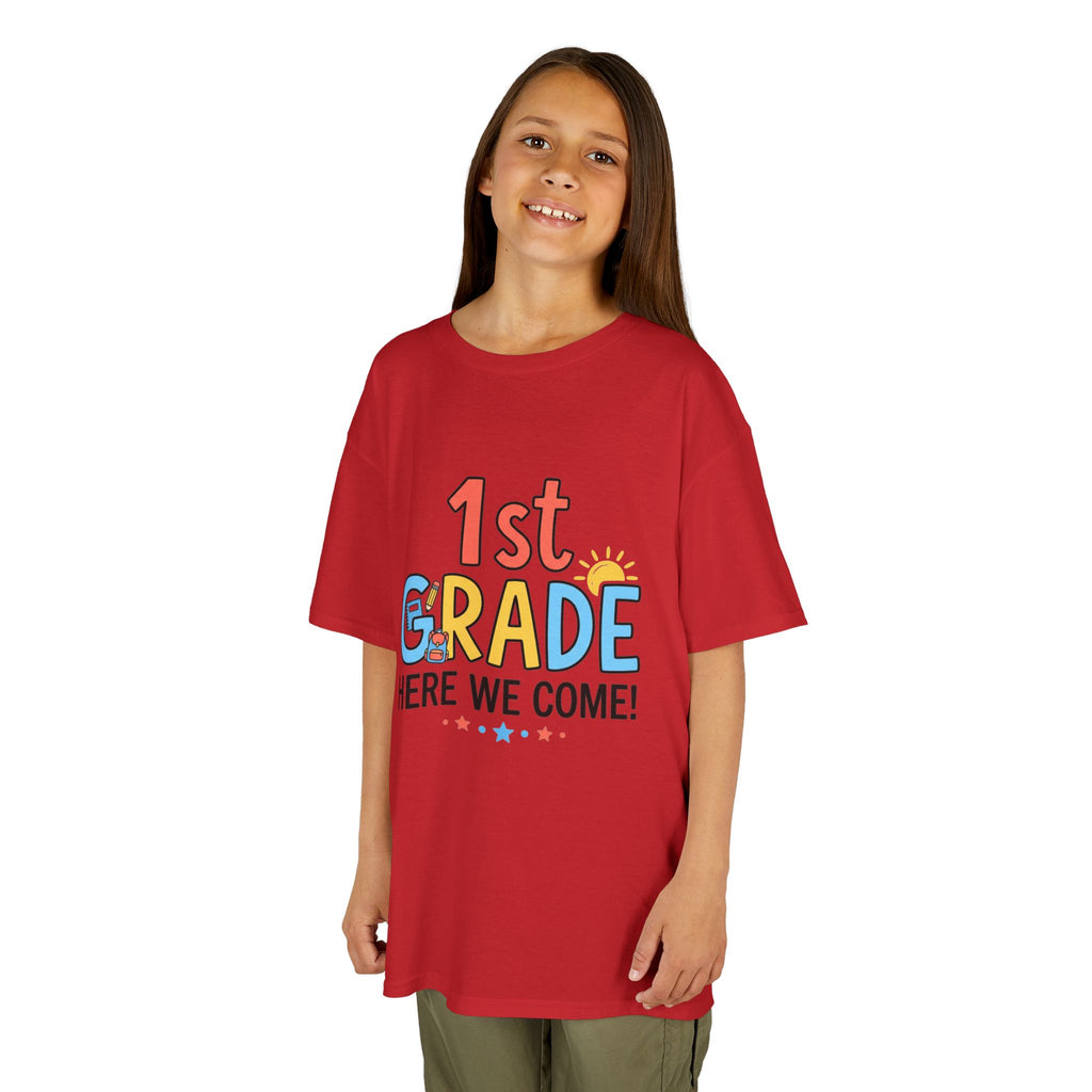 1st Grade Here We Come Kids T-Shirt — Back to School Shirt for Boys & Girls