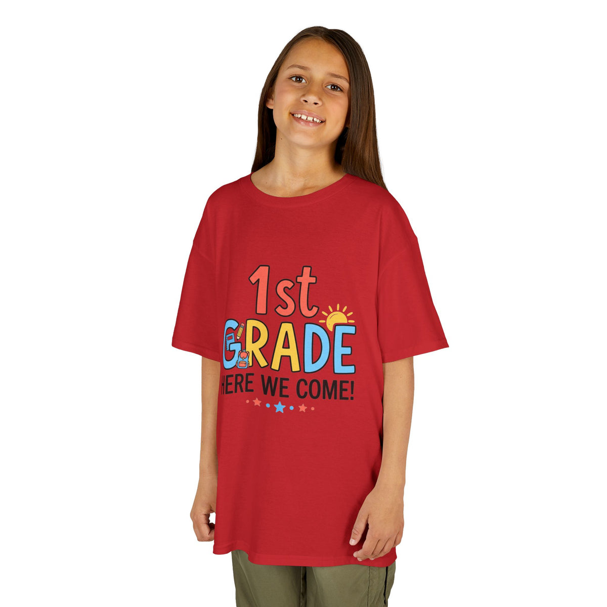 1st Grade Here We Come Kids T-Shirt — Back to School Shirt for Boys & Girls