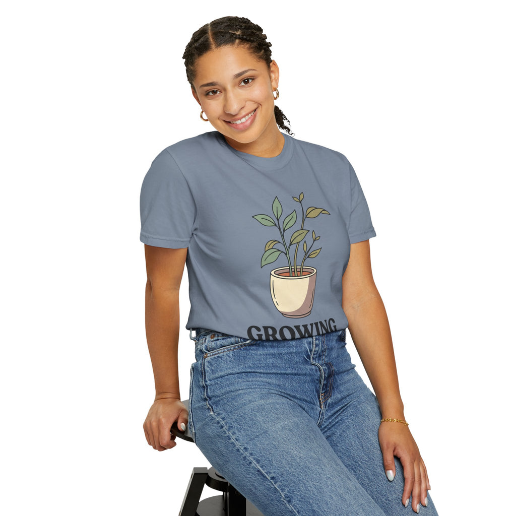 Growing Through It Plant Tee — Self Growth Graphic T-Shirt