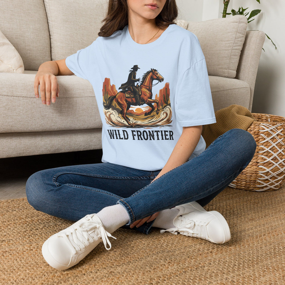 Wild Frontier Cowboy T-Shirt — Western Rider Graphic Tee
