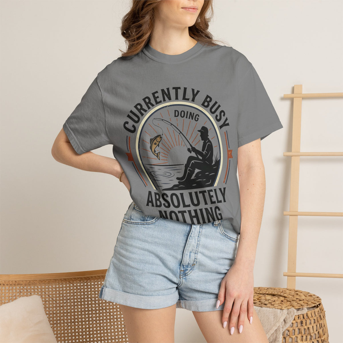 T-Shirt — Currently Busy Doing Absolutely Nothing Fishing Graphic