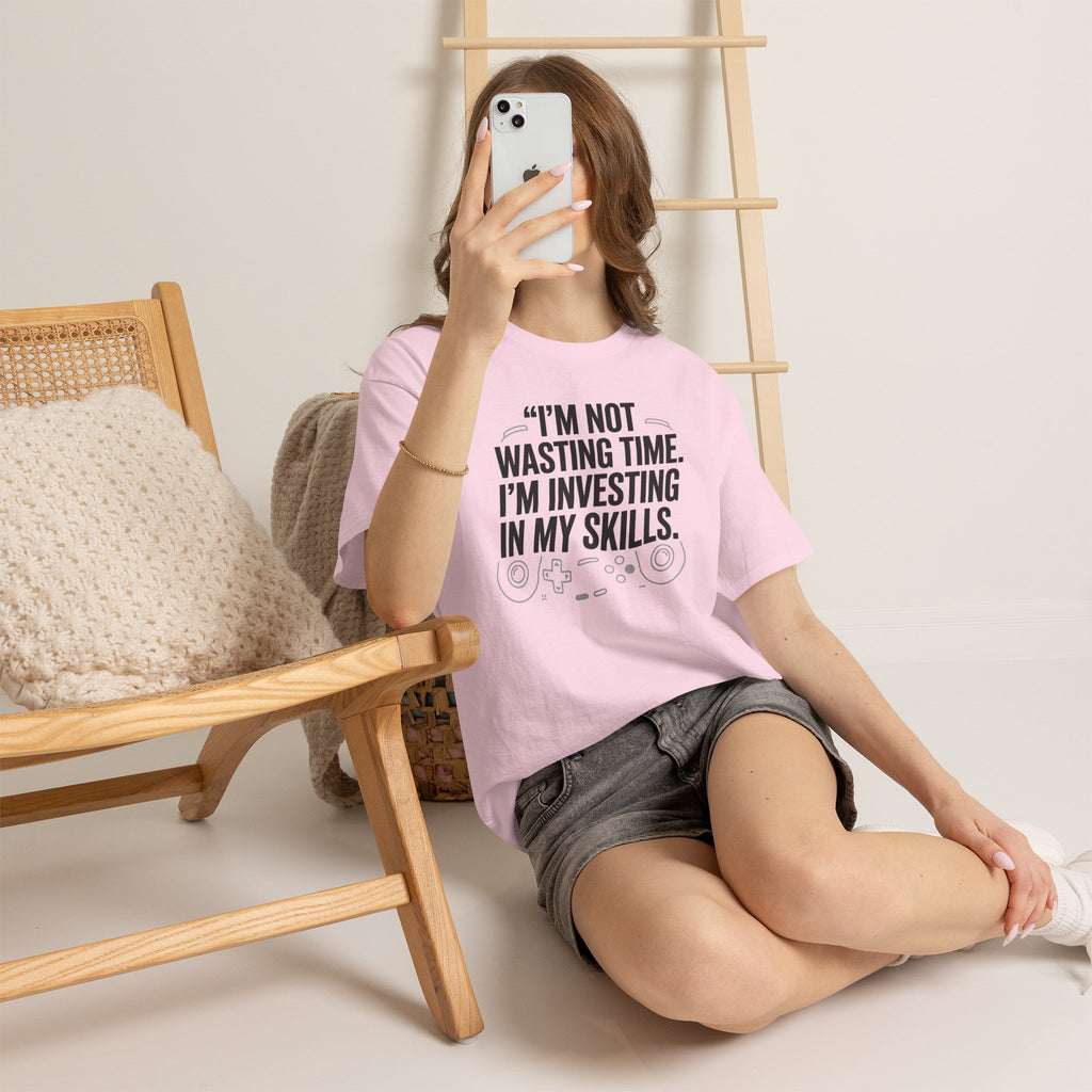 Gaming Tee - "I'm Not Wasting Time, I'm Investing In My Skills" Motivational Gamer T-Shirt