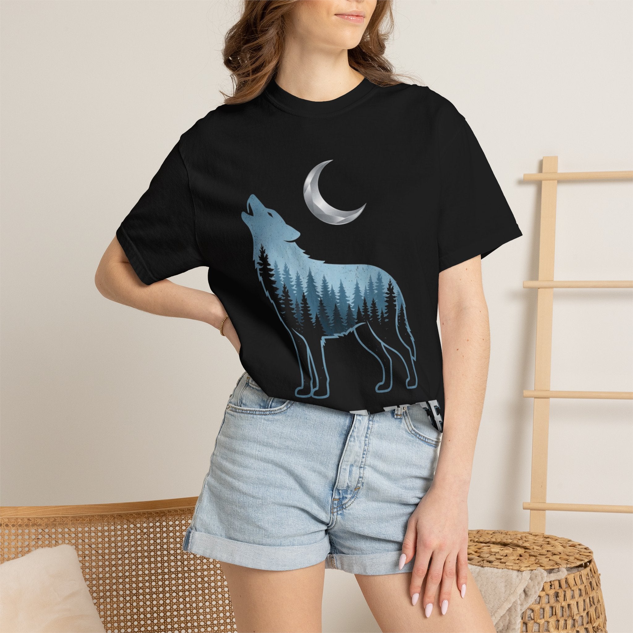 Wild & Free Wolf T-Shirt — Moonlit Woodland Graphic Tee