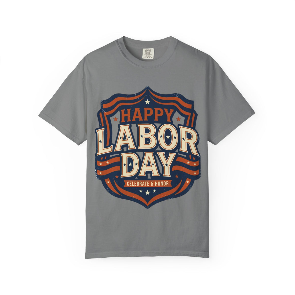 Happy Labor Day 'Celebrate & Honor' Shield Graphic T-Shirt