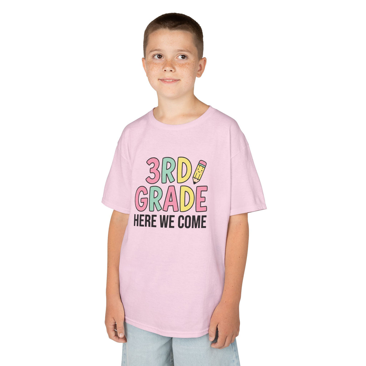 3rd Grade Here We Come Kids T‑Shirt — Back to School Cute Pencil Design