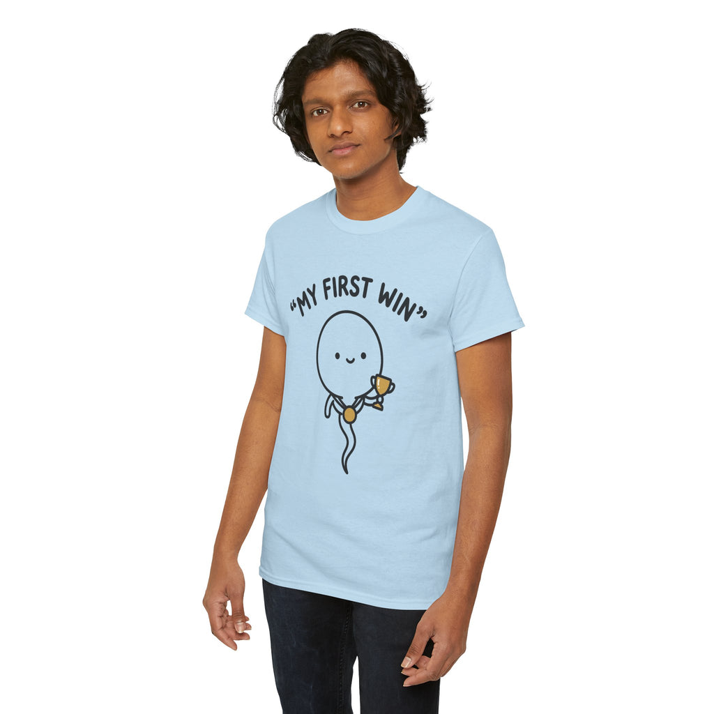 My First Win T-Shirt — Cute Sperm Trophy Graphic Tee