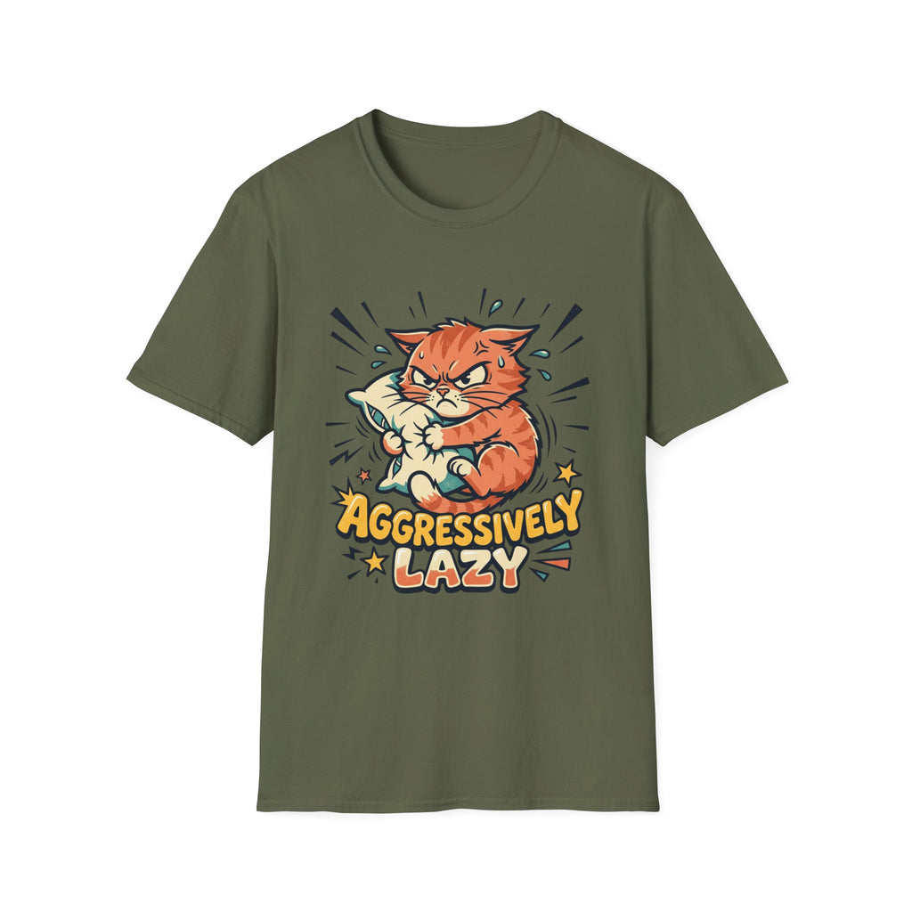 T-Shirt — Aggressively Lazy Cat Graphic Tee