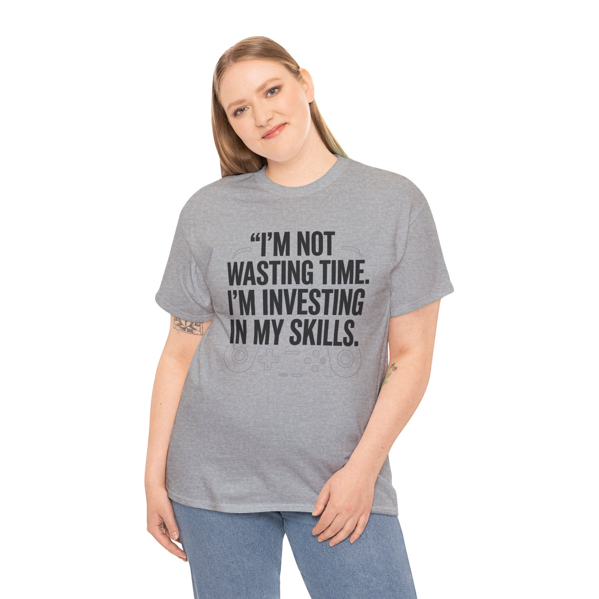 Gaming Tee - "I'm Not Wasting Time, I'm Investing In My Skills" Motivational Gamer T-Shirt