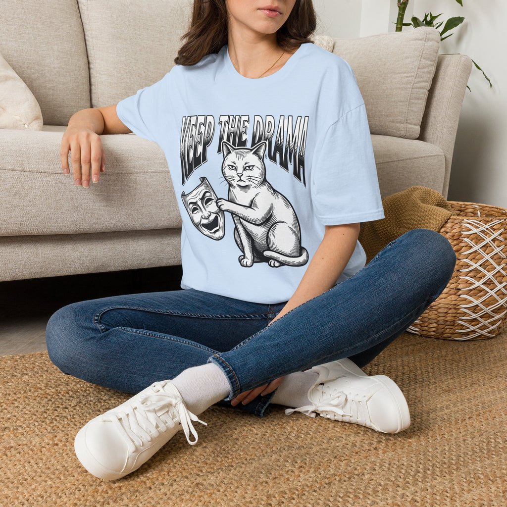 Keep the Drama Cat T-Shirt — Funny Cat Graphic Tee with 'Keep The Drama' Slogan