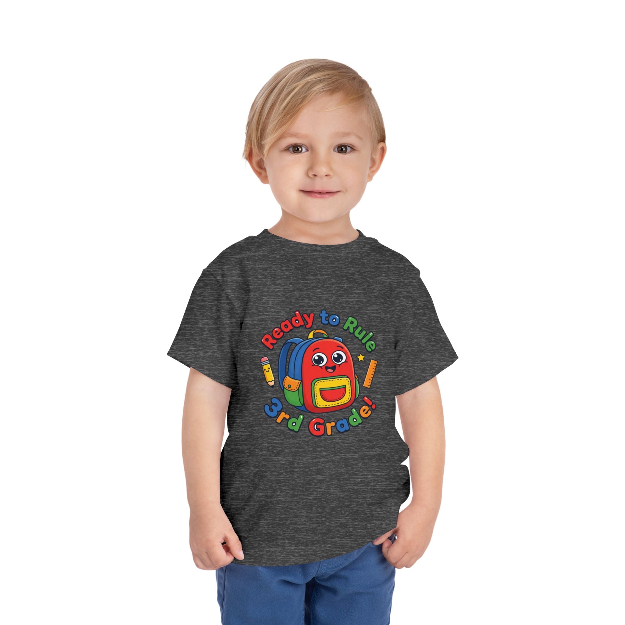 Toddler Tee — "Ready to Rule: 3rd Grader" Back-to-School Backpack Design