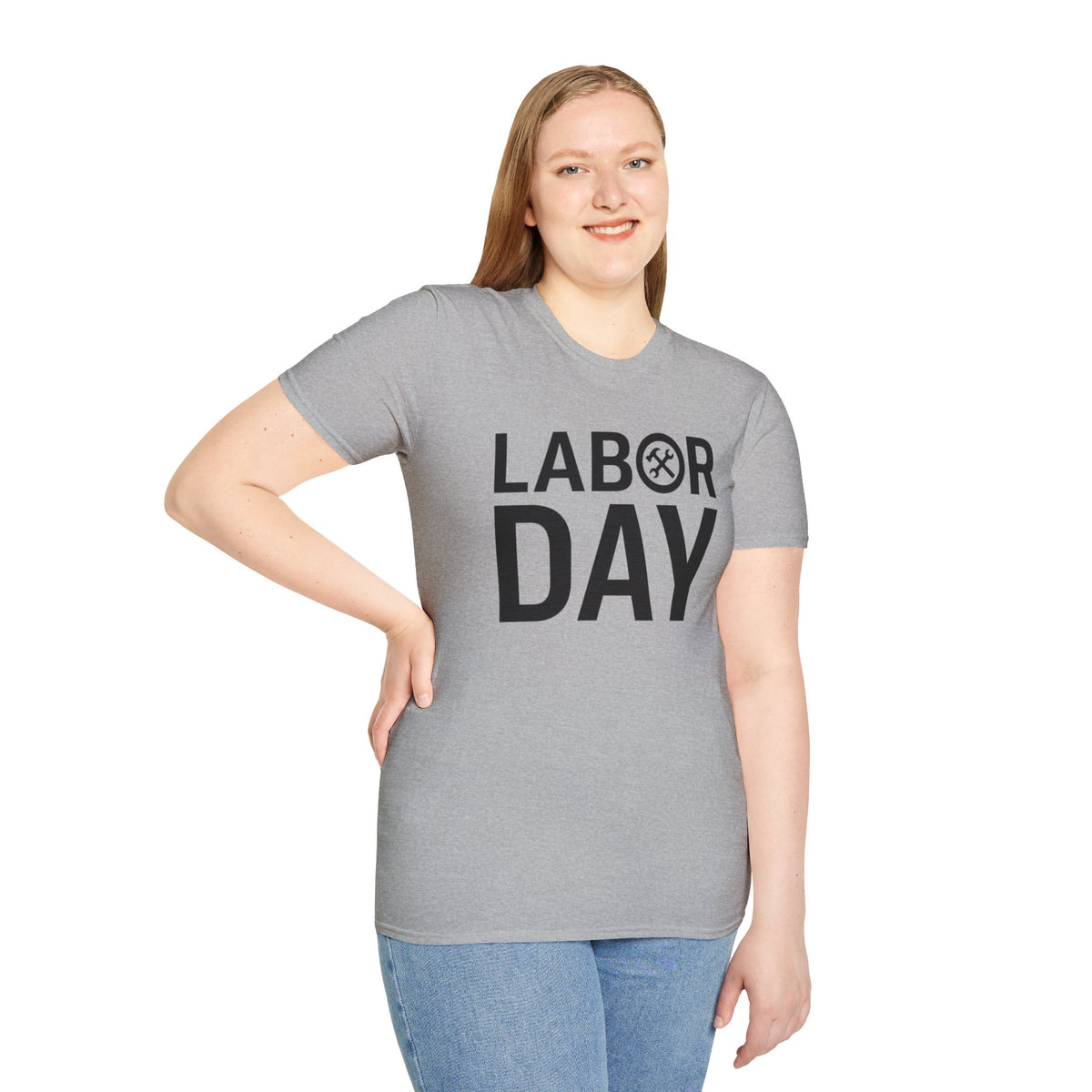 Labor Day Tools Graphic T-Shirt — Bold 'Labor Day' Text with Wrench & Hammer