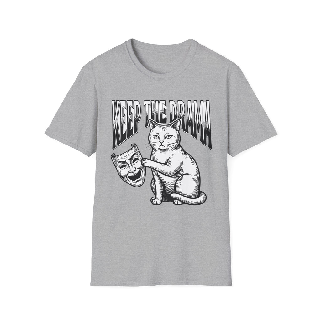 Keep the Drama Cat T-Shirt — Funny Cat Graphic Tee with 'Keep The Drama' Slogan