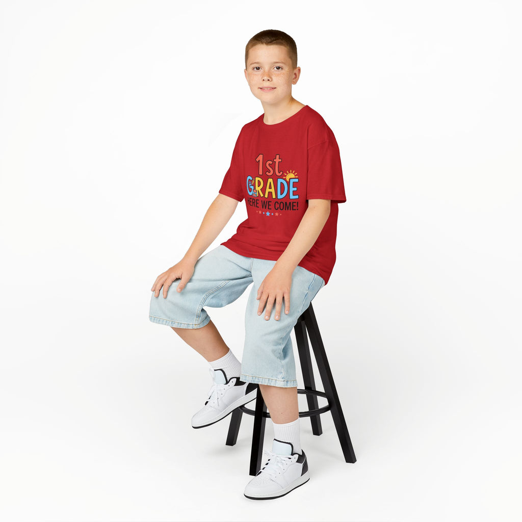 1st Grade Here We Come Kids T-Shirt — Back to School Shirt for Boys & Girls