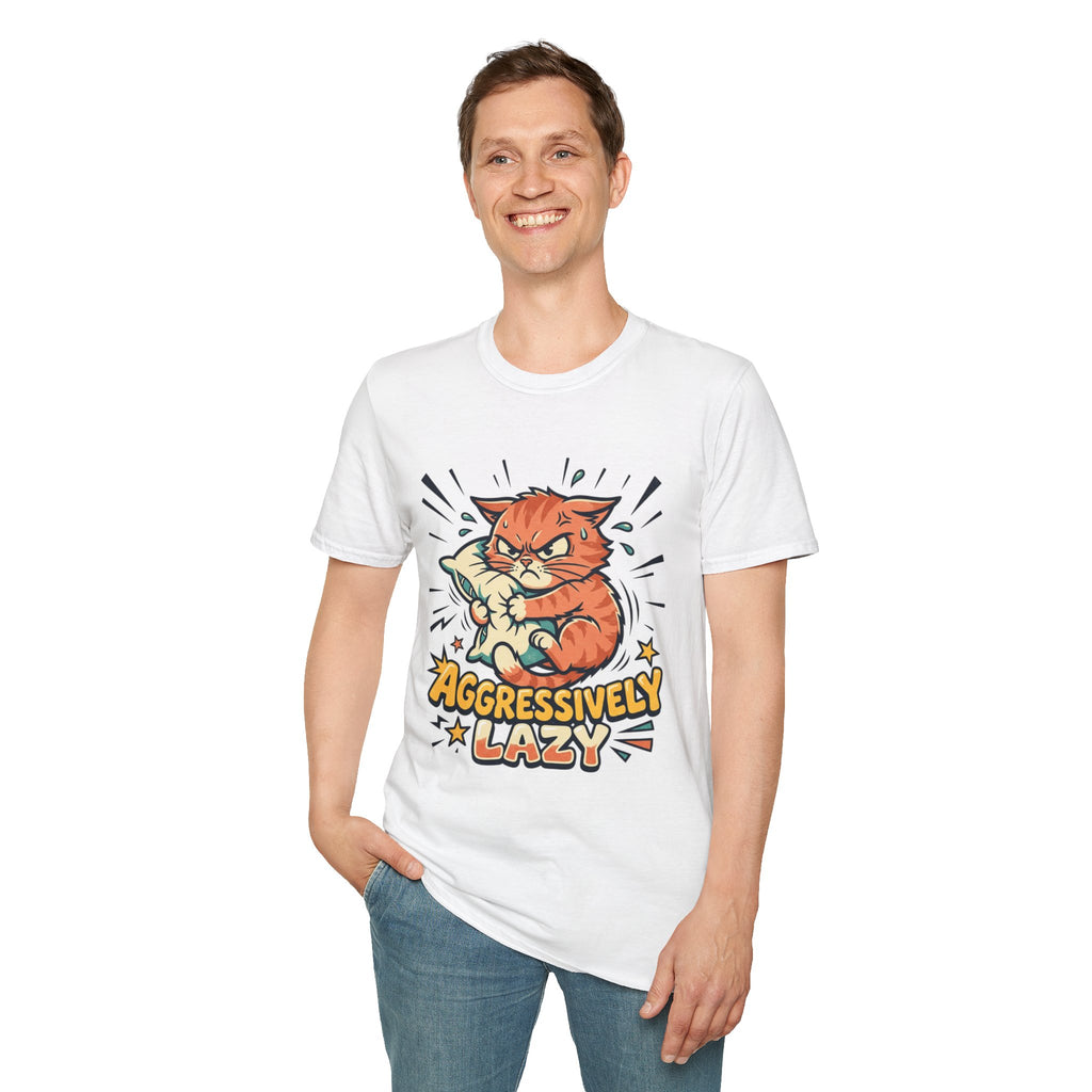 T-Shirt — Aggressively Lazy Cat Graphic Tee
