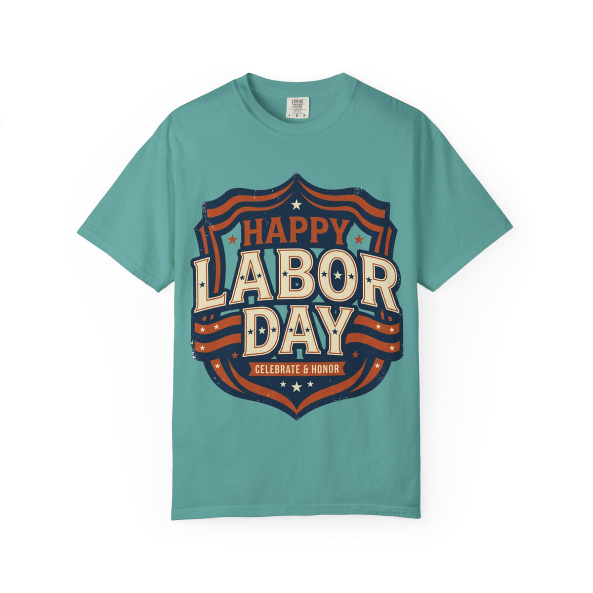 Happy Labor Day 'Celebrate & Honor' Shield Graphic T-Shirt