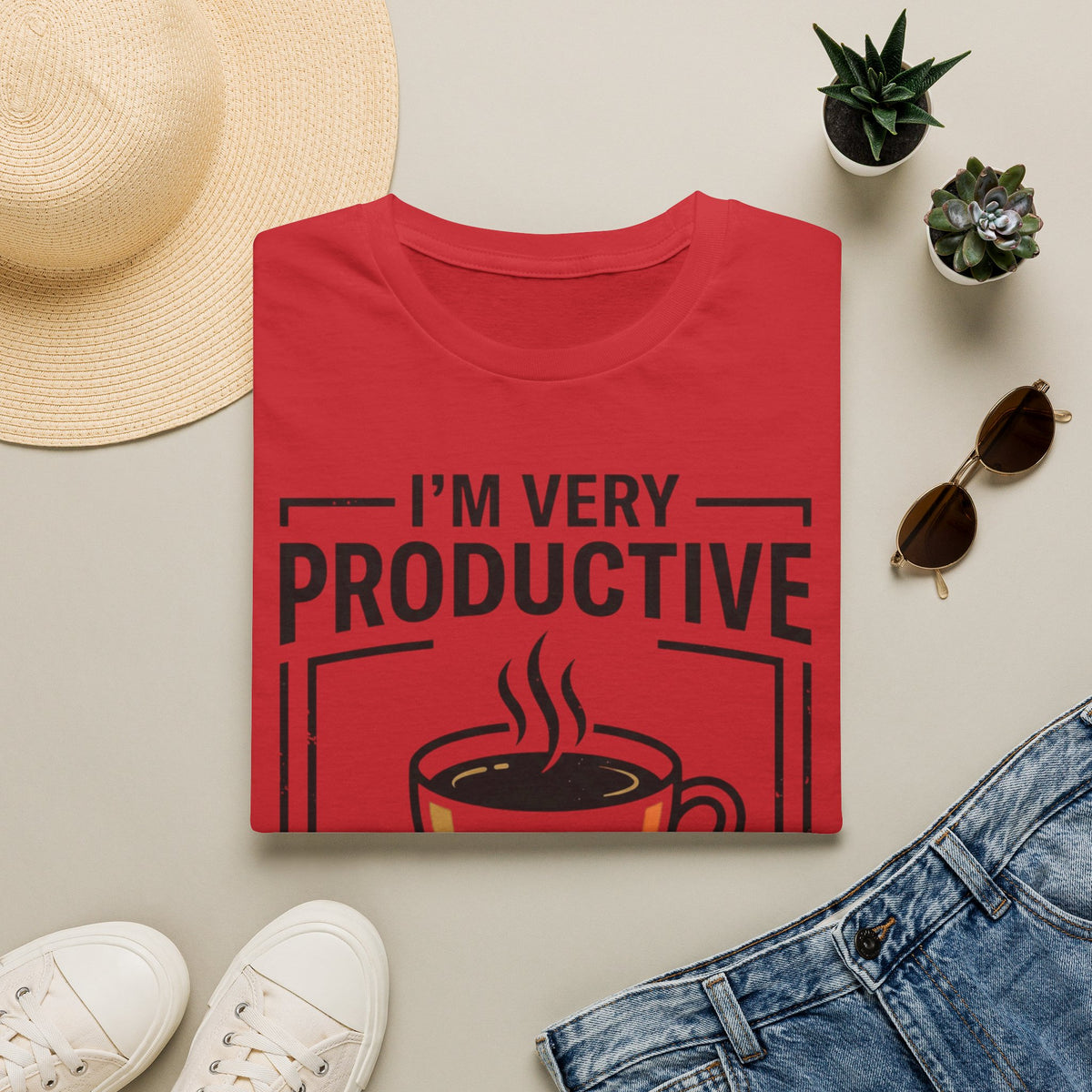 Coffee T-Shirt — "I'm Very Productive After My Coffee... Sometimes"