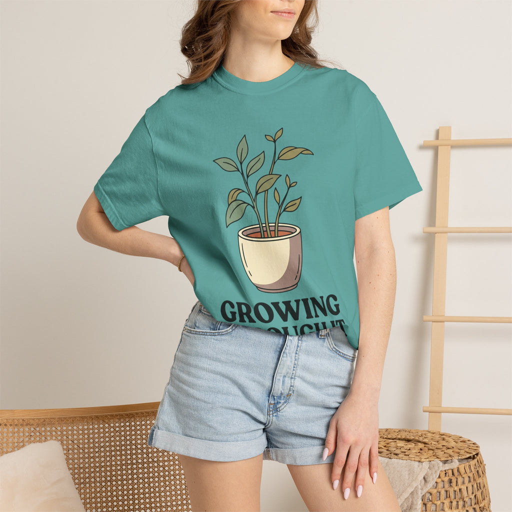 Growing Through It Plant Tee — Self Growth Graphic T-Shirt