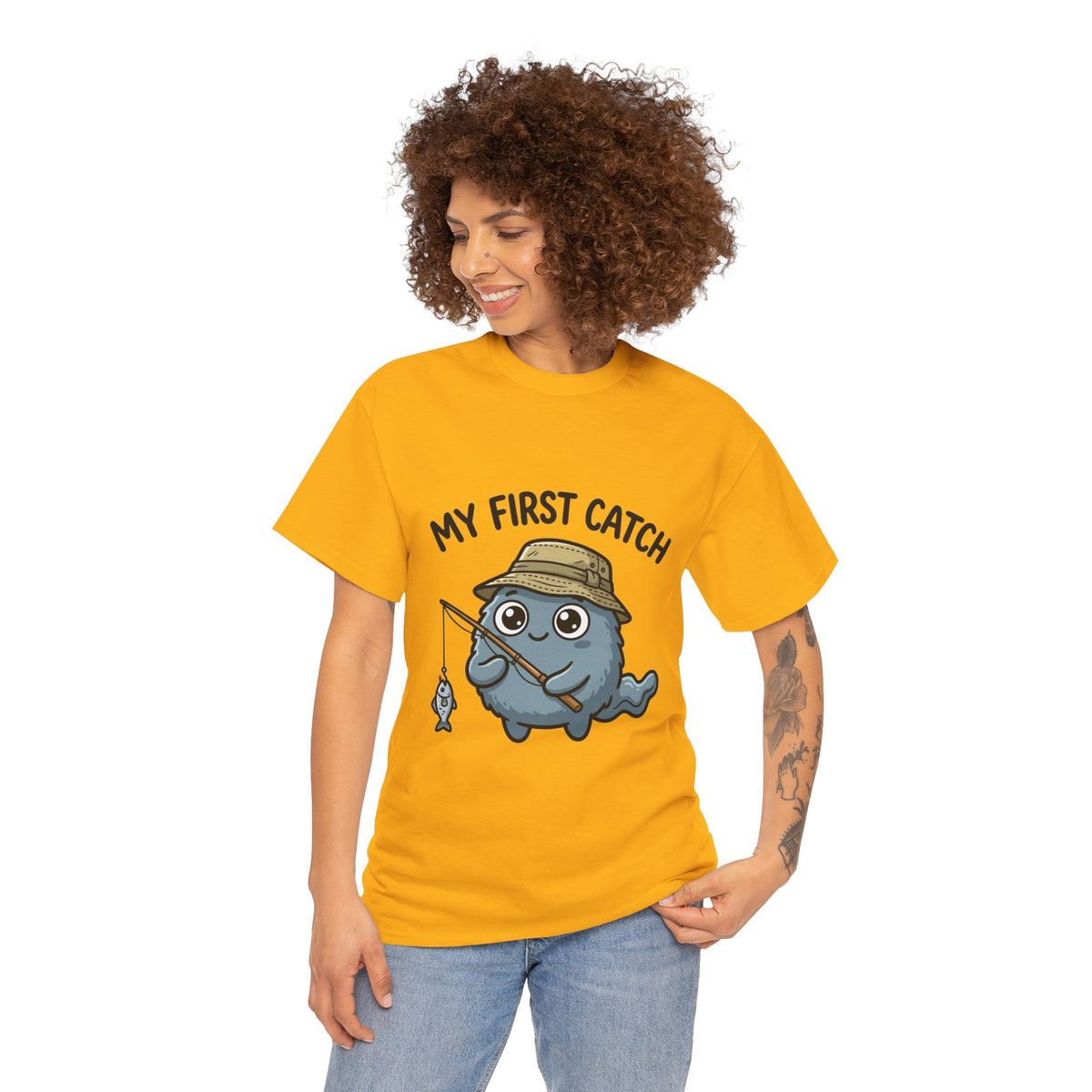 T-Shirt — "My First Catch" Cute Baby Narwhal Fishing Tee