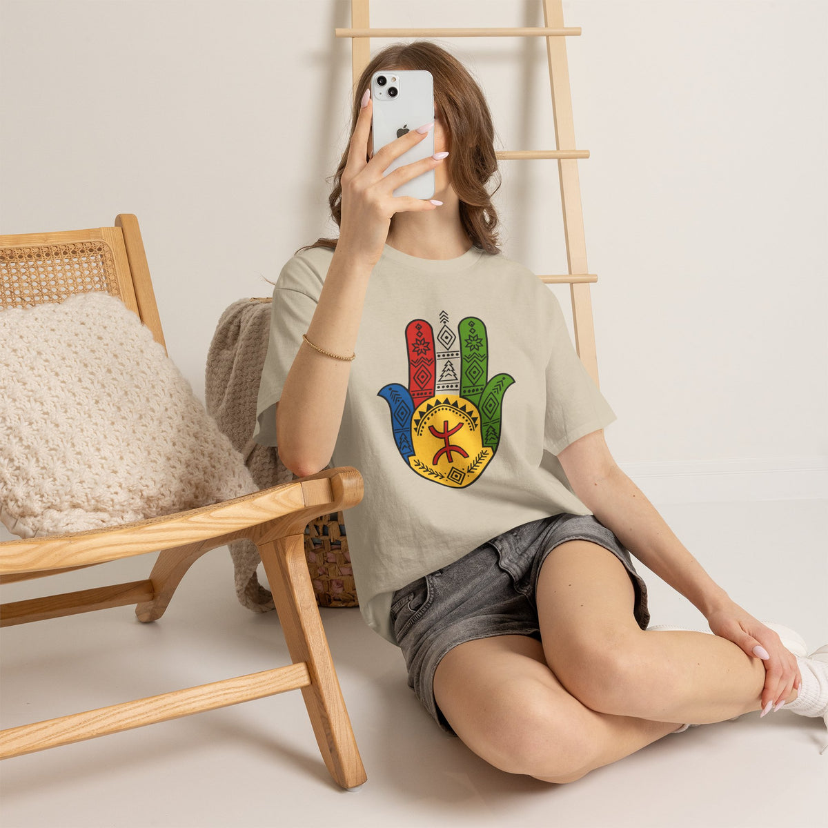 Hamsa Hand T-Shirt — Colorful Ethiopian Symbol Protection Tee