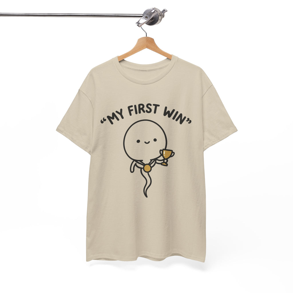 My First Win T-Shirt — Cute Sperm Trophy Graphic Tee