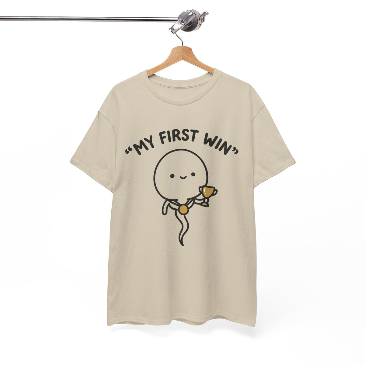 My First Win T-Shirt — Cute Sperm Trophy Graphic Tee
