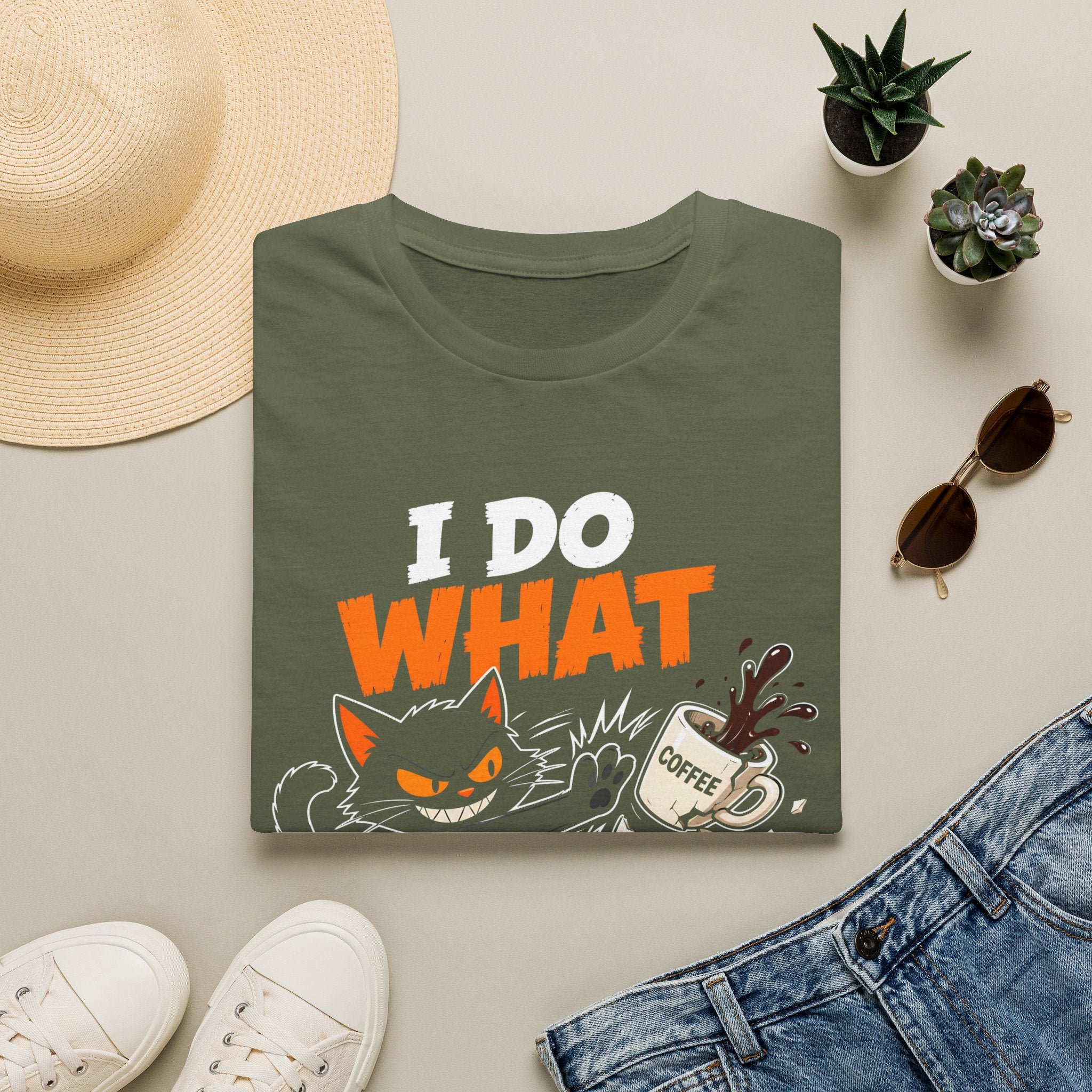 I Do What I Want Cat T-Shirt — Funny Coffee Lover Graphic Tee