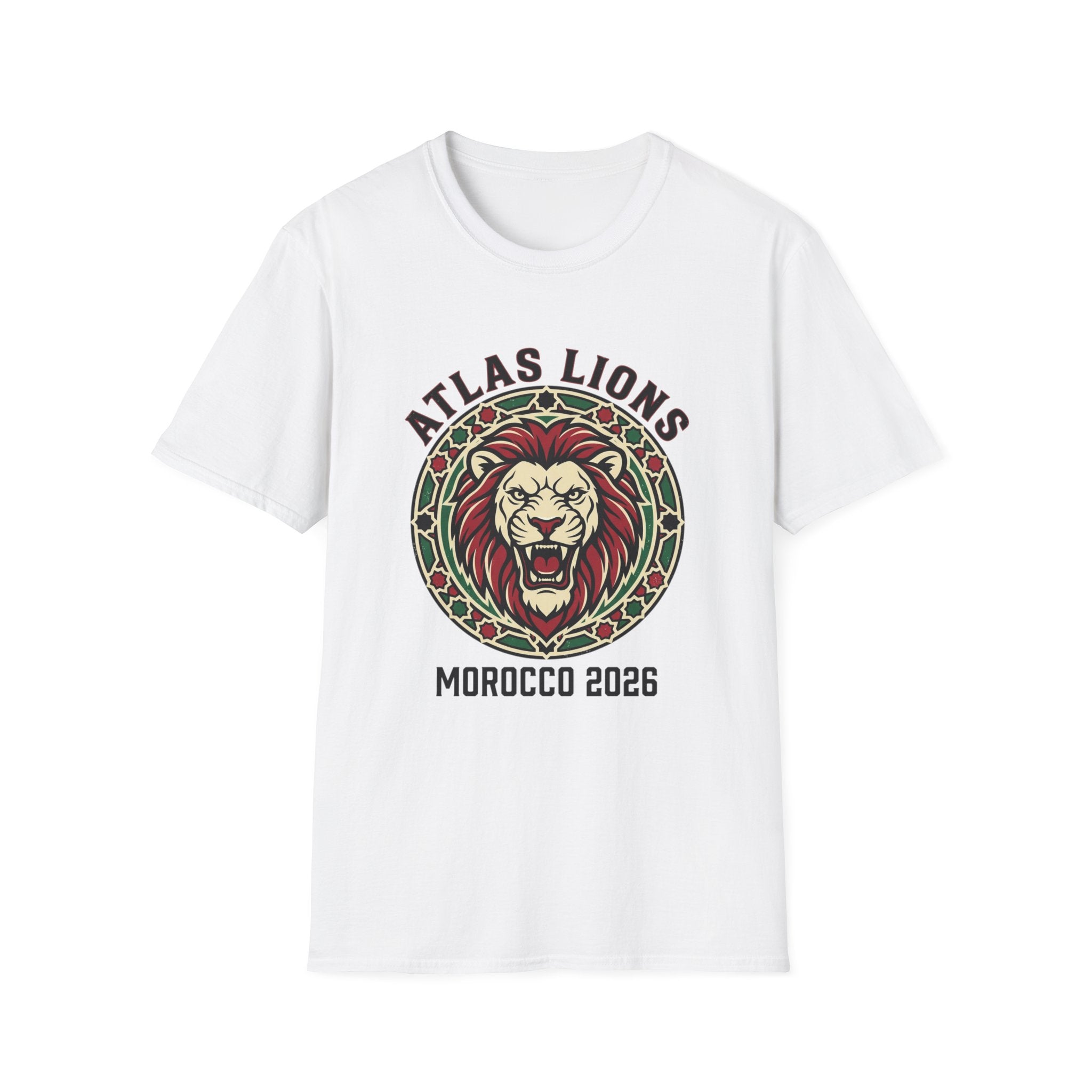 Atlas Lions Morocco 2026 T-Shirt — Lion Crest Soccer Fan Tee