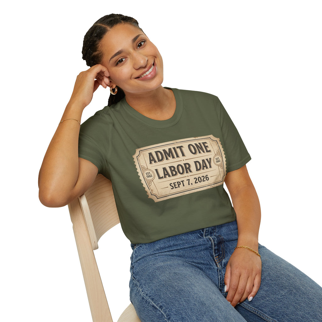 Labor Day 'Admit One' Ticket T-Shirt — Sept 7, 2026 Celebration Tee