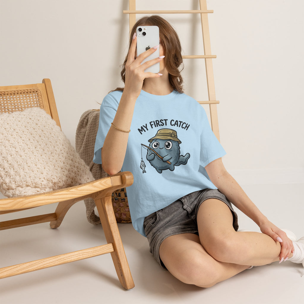 T-Shirt — "My First Catch" Cute Baby Narwhal Fishing Tee