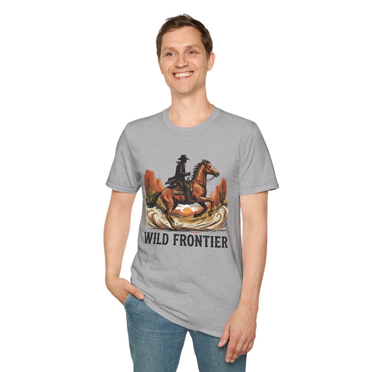 Wild Frontier Cowboy T-Shirt — Western Rider Graphic Tee